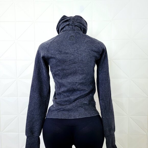 Lululemon Women's Heathered Black Cuddle Up Sparkle Full-Zip Jacket Size 8 - Picture 5 of 10